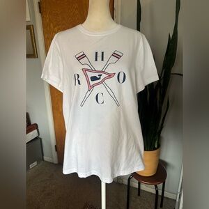 Vineyard Vines White Tee with Navy Whale Logo